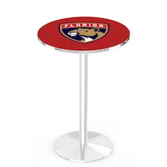 L214 Florida Panthers 42' Tall - 36' Top Pub Table w/ Chrome Finish (2362)