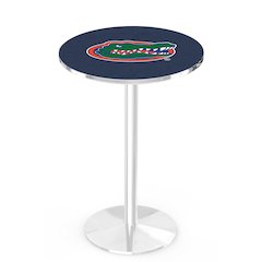 L214 University of Florida 42" Tall - 36" Top Pub Table with Chrome Finish