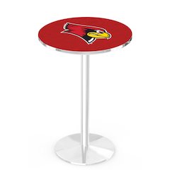 L214 Illinois State University 42" Tall - 36" Top Pub Table with Chrome Finish