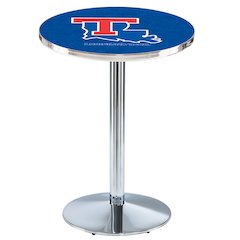 L214 Louisiana Tech University 42" Tall - 36" Top Pub Table with Chrome Finish