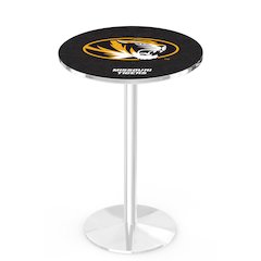L214 University of Missouri 42' Tall - 36' Top Pub Table w/ Chrome Finish