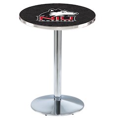 L214 University of Northern Illinois 42' Tall - 36' Top Pub Table w/ Chrome Finish