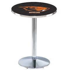 L214 Oregon State University 42' Tall - 36' Top Pub Table w/ Chrome Finish