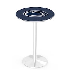 L214 Pennsylvania State University 42" Tall - 36" Top Pub Table with Chrome Finish
