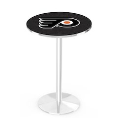 L214 Philadelphia Flyers (Orange Background) 42' Tall - 36' Top Pub Table w/ Chrome Finish (3130)