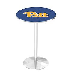 L214 University of Pittsburgh 42' Tall - 36' Top Pub Table w/ Chrome Finish