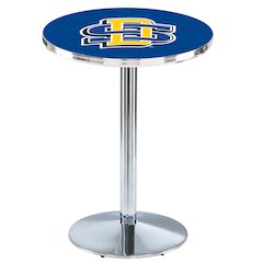 L214 South Dakota State University 42" Tall - 36" Top Pub Table with Chrome Finish