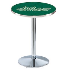 L214 University of South Florida 42' Tall - 36' Top Pub Table w/ Chrome Finish