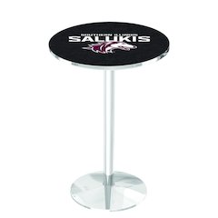 L214 Southern Illinois University 42" Tall - 36" Top Pub Table with Chrome Finish