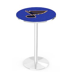 L214 St Louis Blues 42' Tall - 36' Top Pub Table w/ Chrome Finish (3260)