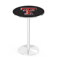 L214 Texas Tech University 42' Tall - 36' Top Pub Table w/ Chrome Finish