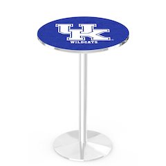 L214 University of Kentucky (UK)  42' Tall - 36' Top Pub Table w/ Chrome Finish
