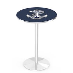 L214 US Naval Academy 42' Tall - 36' Top Pub Table w/ Chrome Finish