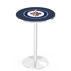 L214 Winnipeg Jets 42' Tall - 36' Top Pub Table w/ Chrome Finish (3611)