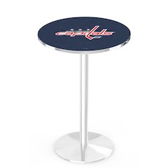 L214 Washington Capitals 42" Tall - 36" Top Pub Table with Chrome Finish (3642)