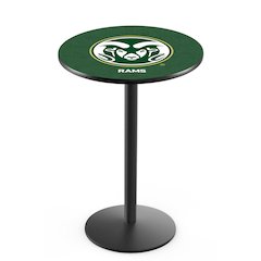 L214 Colorado State University 42' Tall - 36' Top Pub Table w/ Black Wrinkle Finish