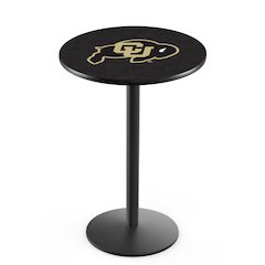 L214 University of Colorado 42" Tall - 36" Top Pub Table with Black Wrinkle Finish