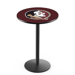 L214 Florida State (Head) 42" Tall - 36" Top Pub Table with Black Wrinkle Finish