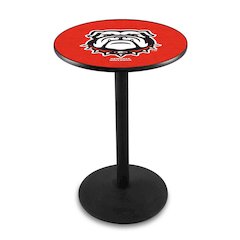 L214 University of Georgia (Bulldog)  42' Tall - 36' Top Pub Table w/ Black Wrinkle Finish
