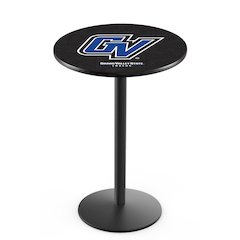 L214 Grand Valley State University 42" Tall - 36" Top Pub Table with Black Wrinkle Finish