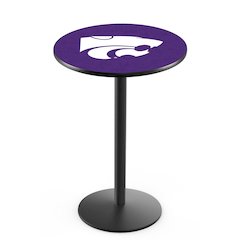 L214 Kansas State University 42' Tall - 36' Top Pub Table w/ Black Wrinkle Finish