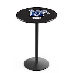 L214 University of Memphis 42' Tall - 36' Top Pub Table w/ Black Wrinkle Finish