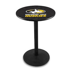 L214 Michigan Tech University 42' Tall - 36' Top Pub Table w/ Black Wrinkle Finish