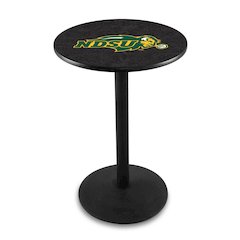 L214 North Dakota State University 42" Tall - 36" Top Pub Table with Black Wrinkle Finish