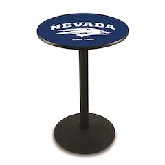L214 University of Nevada 42' Tall - 36' Top Pub Table w/ Black Wrinkle Finish