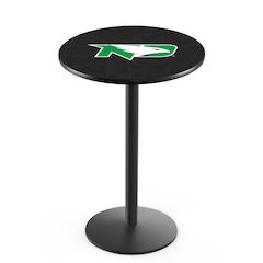 L214 University of North Dakota 42" Tall - 36" Top Pub Table with Black Wrinkle Finish