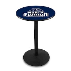 L214 University of North Florida 42' Tall - 36' Top Pub Table w/ Black Wrinkle Finish
