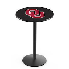 L214 Oklahoma University 42" Tall - 36" Top Pub Table with Black Wrinkle Finish
