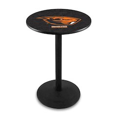 L214 Oregon State University 42" Tall - 36" Top Pub Table with Black Wrinkle Finish