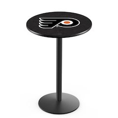 L214 Philadelphia Flyers (Orange Background) 42' Tall - 36' Top Pub Table w/ Black Wrinkle Finish (1334)