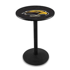 L214 University of Southern Mississippi 42" Tall - 36" Top Pub Table with Black Wrinkle Finish