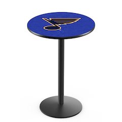 L214 St Louis Blues 42' Tall - 36' Top Pub Table w/ Black Wrinkle Finish (1464)