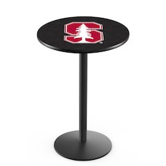 L214 Stanford University 42' Tall - 36' Top Pub Table w/ Black Wrinkle Finish