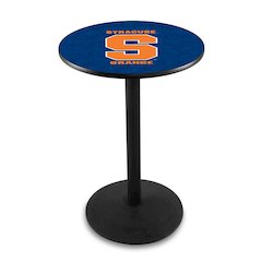 L214 Syracuse University 42" Tall - 36" Top Pub Table with Black Wrinkle Finish