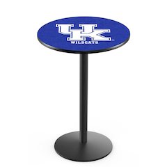 L214 University of Kentucky (UK)  42" Tall - 36" Top Pub Table with Black Wrinkle Finish