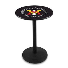 L214 Virginia Military Institute 42" Tall - 36" Top Pub Table with Black Wrinkle Finish