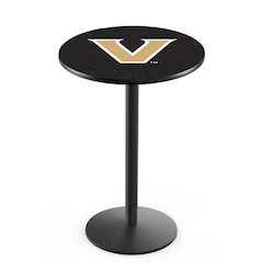 L214 Vanderbilt University 42' Tall - 36' Top Pub Table w/ Black Wrinkle Finish