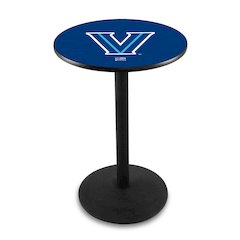 L214 Villanova University 42" Tall - 36" Top Pub Table with Black Wrinkle Finish