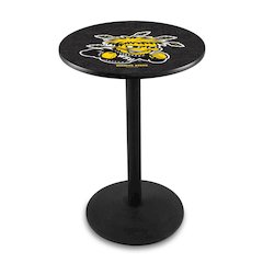 L214 Wichita State University 42' Tall - 36' Top Pub Table w/ Black Wrinkle Finish