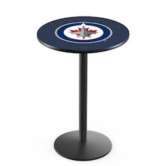 L214 Winnipeg Jets 42' Tall - 36' Top Pub Table w/ Black Wrinkle Finish (1815)