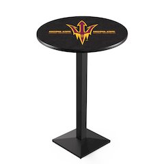 L217 Arizona State University (Pitchfork) 42" Tall - 36" Top Pub Table with Black Wrinkle Finish