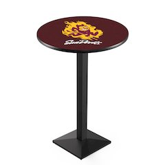 L217 Arizona State University (Sparky) 42' Tall - 36' Top Pub Table w/ Black Wrinkle Finish