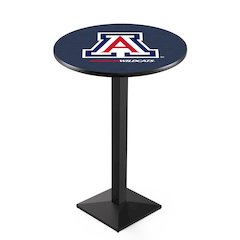 L217 University of Arizona 42" Tall - 36" Top Pub Table with Black Wrinkle Finish