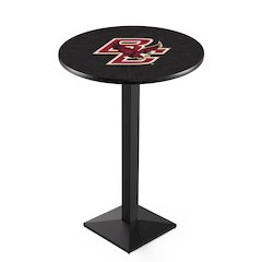 L217 Boston College 42" Tall - 36" Top Pub Table with Black Wrinkle Finish