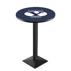 L217 Brigham Young University 42' Tall - 36' Top Pub Table w/ Black Wrinkle Finish