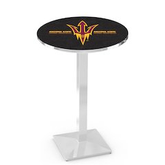 L217 Arizona State University (Pitchfork) 42' Tall - 36' Top Pub Table w/ Chrome Finish